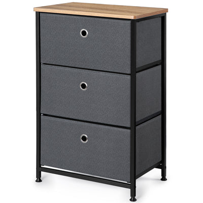 Camabel 28” Vertical Dresser Storage Tower with 3 Drawers Large Capacity Fabric Nightstand Drawer-Dresser Storage Tower-Amagabeli
