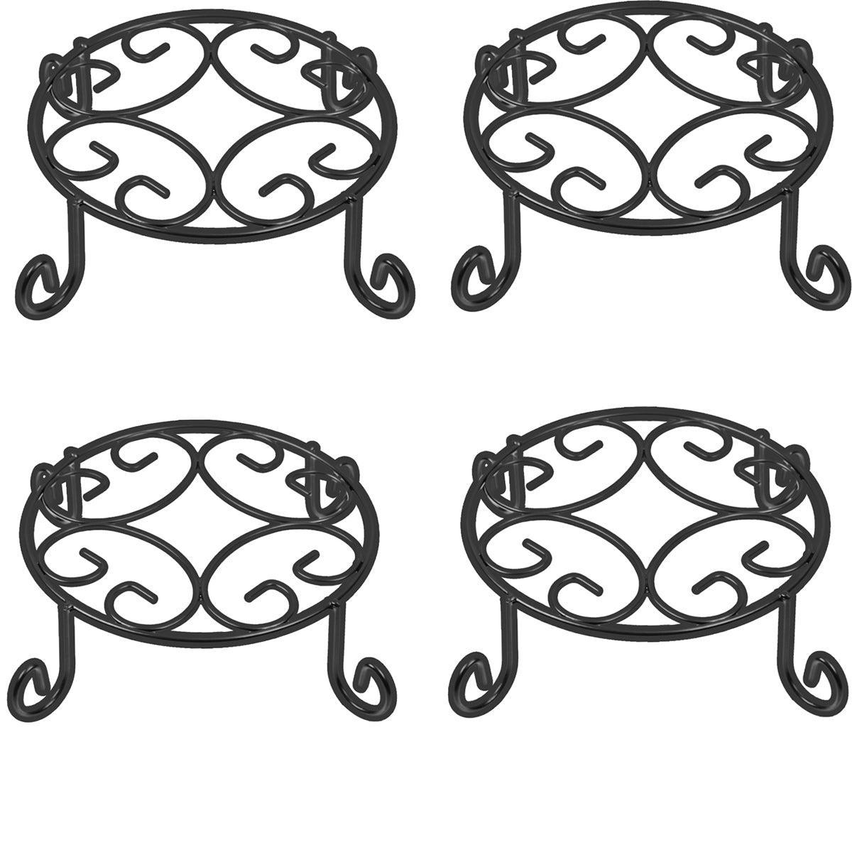 plant stand for 10 inch pot Amagabeli 4 Pack 10 inch Metal Potted Plant Stand Rustproof Iron Flowe