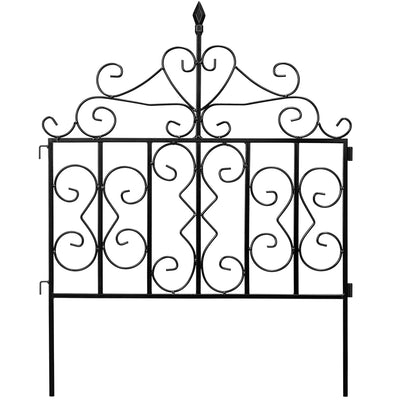 Amagabeli Decorative Garden Fence 32in x 10ft Black Metal Landscape Wire-Decorative Fences-Amagabeli