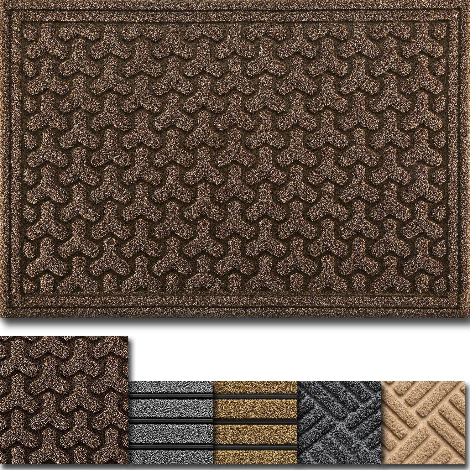Front Door Mat Welcome Mats 2-pack - Indoor Outdoor Rug Entryway Mats For  Shoe Scraper, Ideal For Inside Outside Home High Traffic Area, Brown