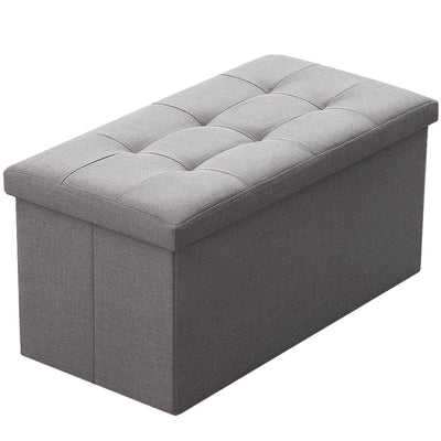 Camabel Folding Storage Ottoman Bench Cube 30 inch Fabric Storage Chest with Memory Foam Seat Footrest-ottoman-Amagabeli