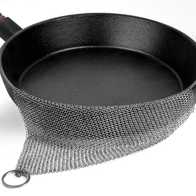 Amagabeli 8 x 8 316 Stainless Steel Cast Iron Cleaner Chainmail Scrubber Bg262, Size: 8 x 8 inch (Large x W), Silver