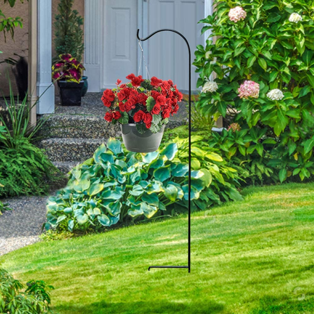 BEAU JARDIN Shepherd Hook 4 Pack 37 in Tall 2/5in Thick Bird Feeder Po –  Amagabeli
