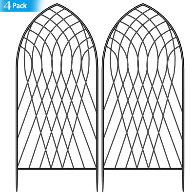 Amagabeli 4 Pack Large Garden Trellis for Climbing Plants 75” x 31” Heavy Duty Rustproof Black Iron Plant Trellis for Potted Plants Support GT05-Trellises-Amagabeli