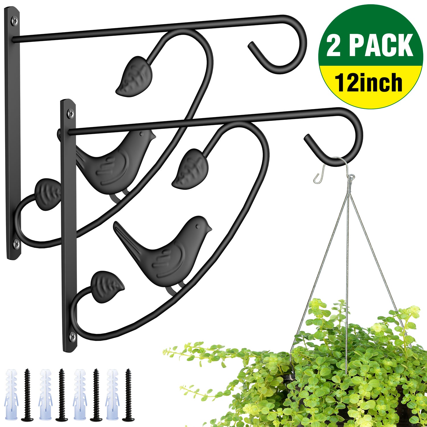 hooks to hang plants indoors Amagabeli 2 Pack Hanging Plants Brackets 12" Wall Planter Hooks Hanger