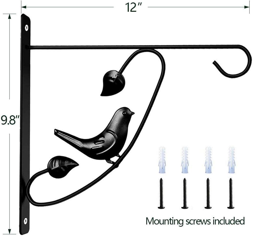 screws for hanging plants AMAGABELI 2 Pack Hanging Plants Brackets 12" Wall Planter Hooks Hangers BG1511