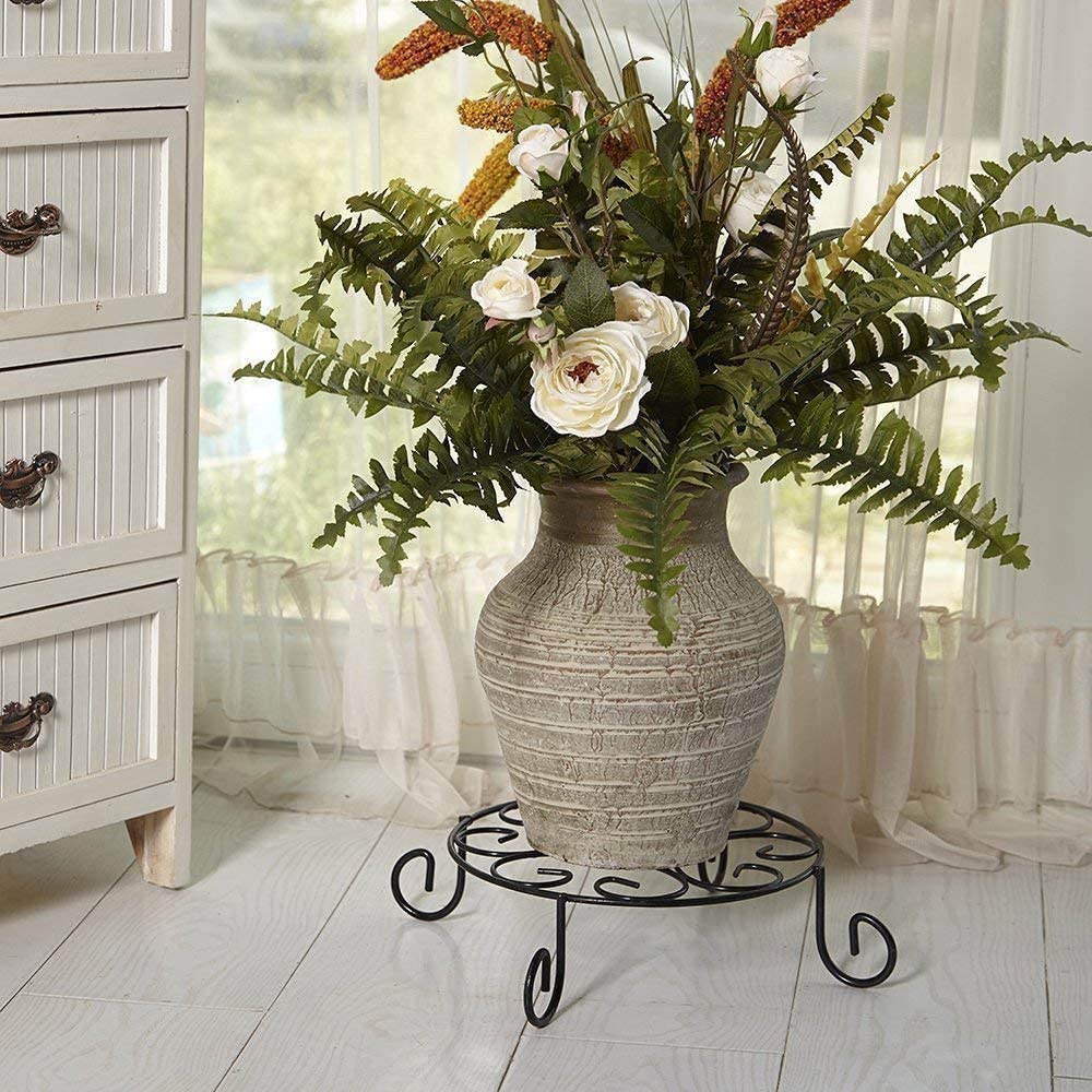 10 inch plant pot with stand Amagabeli 4 Pack 10 inch Metal Potted Plant Stand Rustproof Iron Flowe