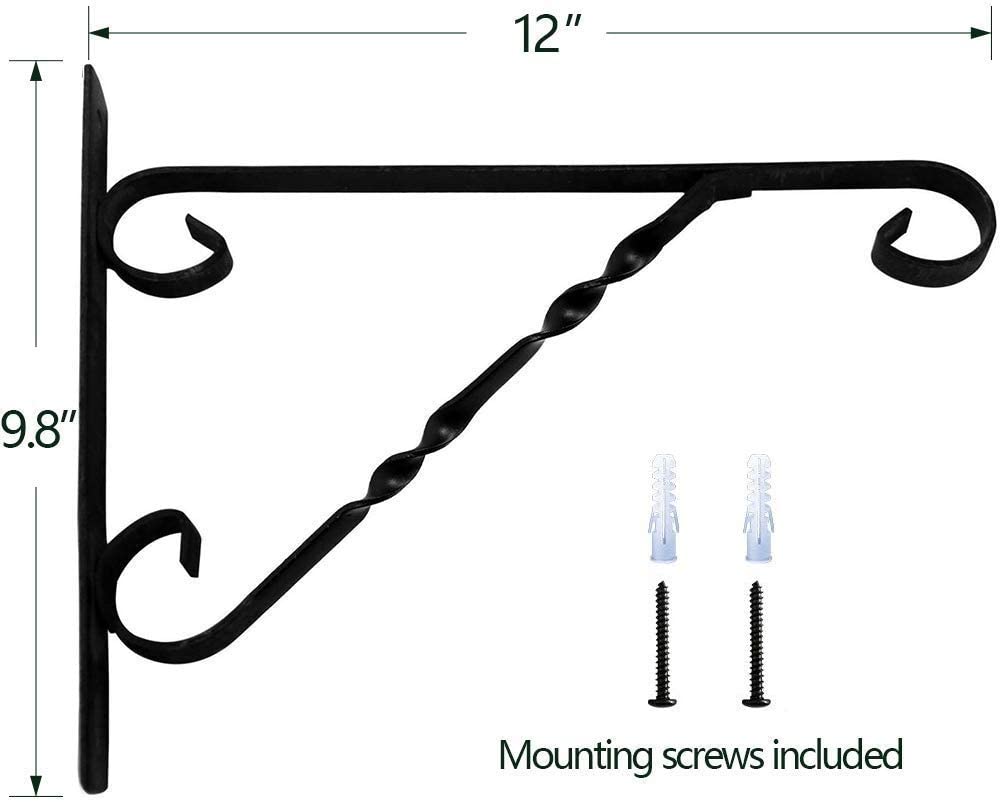 heavy duty brackets for hanging plants Amagabeli 2 Pack Hanging Plants Brackets 12