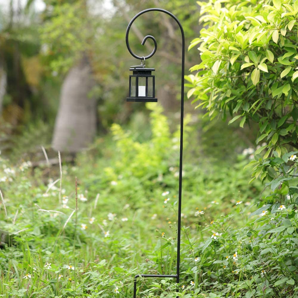 BEAU JARDIN 4 Pack Shepherd Hook 48 Inch 2/5 Inch Outdoor Garden Heavy Duty  Hanging Wedding Solid Metal BG183
