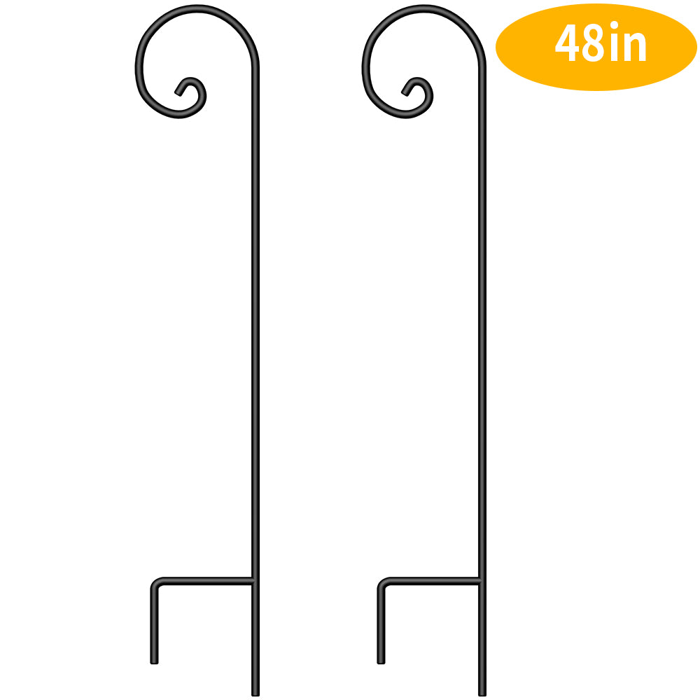outdoor hanging plant stakes BEAU JARDIN 2 Pack Shepherd Hook 48 Inch 2/5 Inch Shepards Hook Garden –  Amagabeli