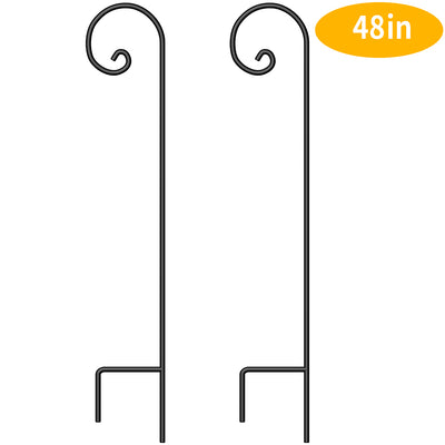 BEAU JARDIN 2 Pack Shepherd Hook 48 Inch 2/5 Inch Hummingbird Bird Feeder Pole Garden Outdoor Hanging Plants Basket Pathway Light Wedding Decor Metal-Shepherd Hook-Amagabeli