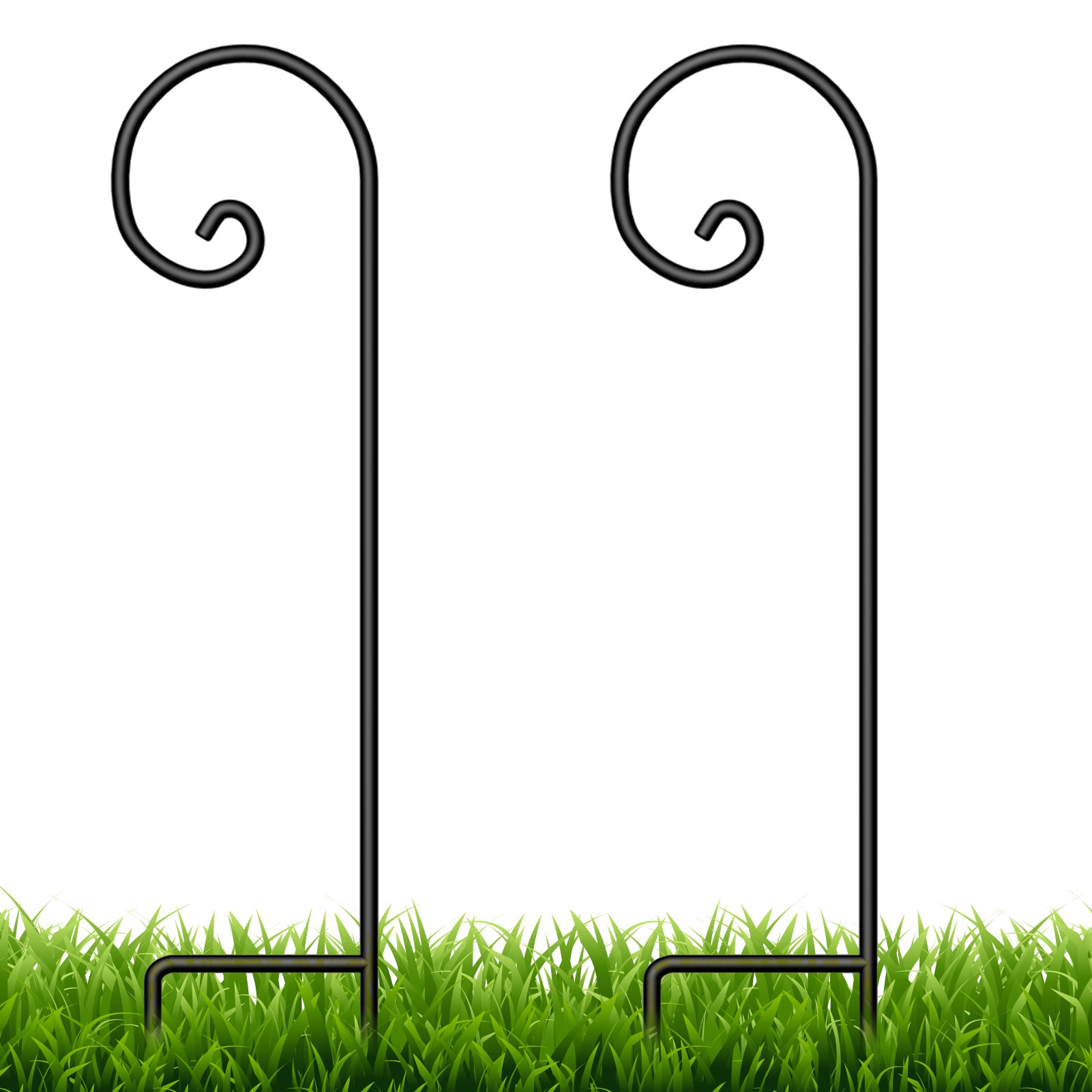 garden plant hanger stake BEAU JARDIN 2 Pack Shepherd Hook 35 in Tall 2/5in Thick Heavy Duty Gar – Amagabeli
