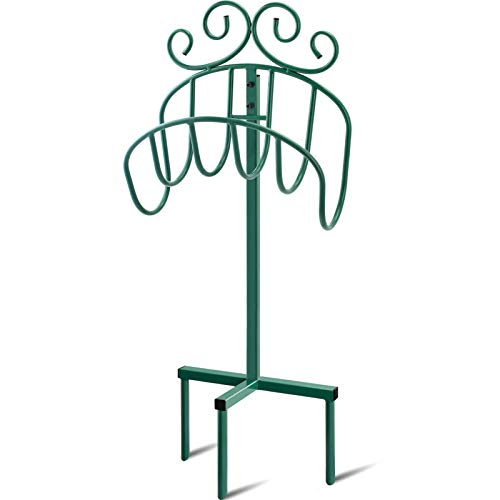 wrought iron free standing plant hanger Amagabeli Garden Hose Holder Holds 125ft Hose Rustproof Hose Hanger St