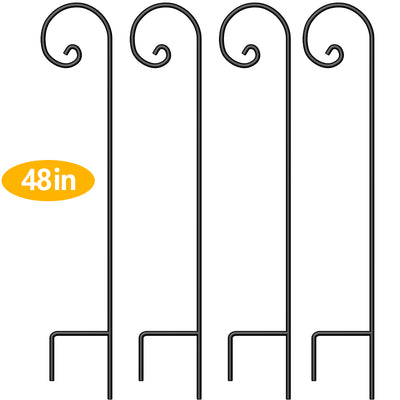 BEAU JARDIN 4 Pack Shepherd Hook 48 Inch 2/5 Inch Hummingbird Bird Feeder Pole Garden Outdoor Hanging Plants Basket Pathway Light Wedding Metal-Shepherd Hook-Amagabeli