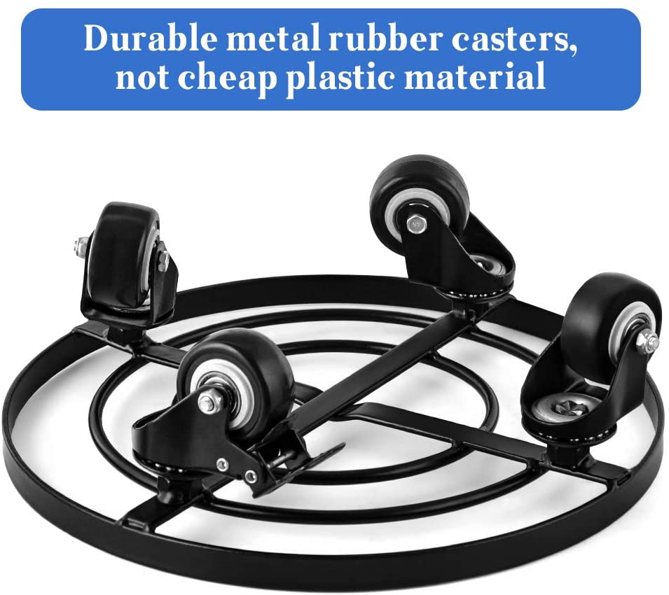 plastic round plant stands Amagabeli 1 Pack 12" Metal Plant Heavy Duty Iron Potted Stand With Whe