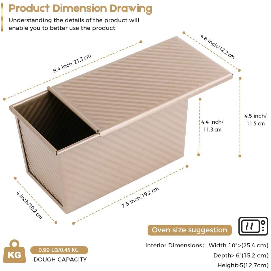 Amagabeli Non-stick Bakeware Loaf Pan with Cover