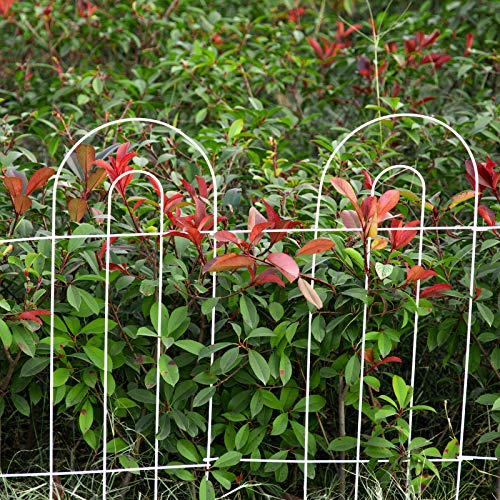 AMAGABELI GARDEN HO Amagabeli Garden Home Decorative Garden Fence 32Inx20Ft  Outdoor Rustproof White Iron Landscape Wire Folding Fencing Ornamental P