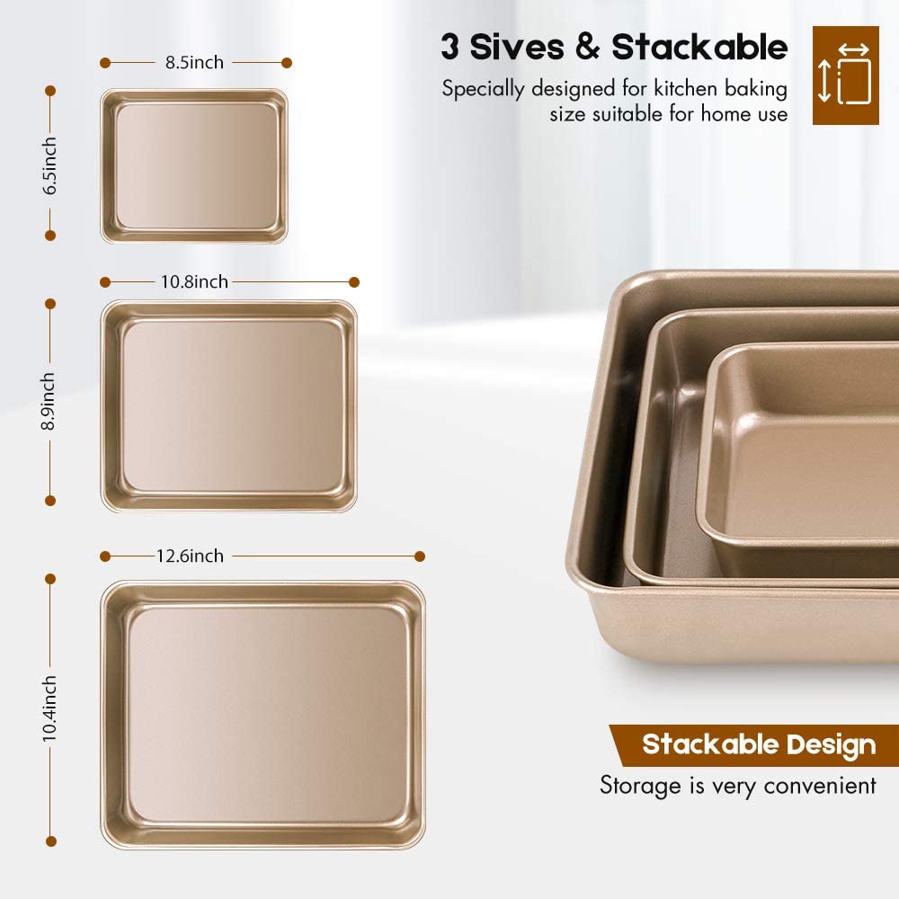 Thicken Carbon Steel Golden Baking Tray Nonstick Square Oven Cake Bread  Pastry Pans Biscuits Bakeware Mold Kitchen Cooking Tools - AliExpress