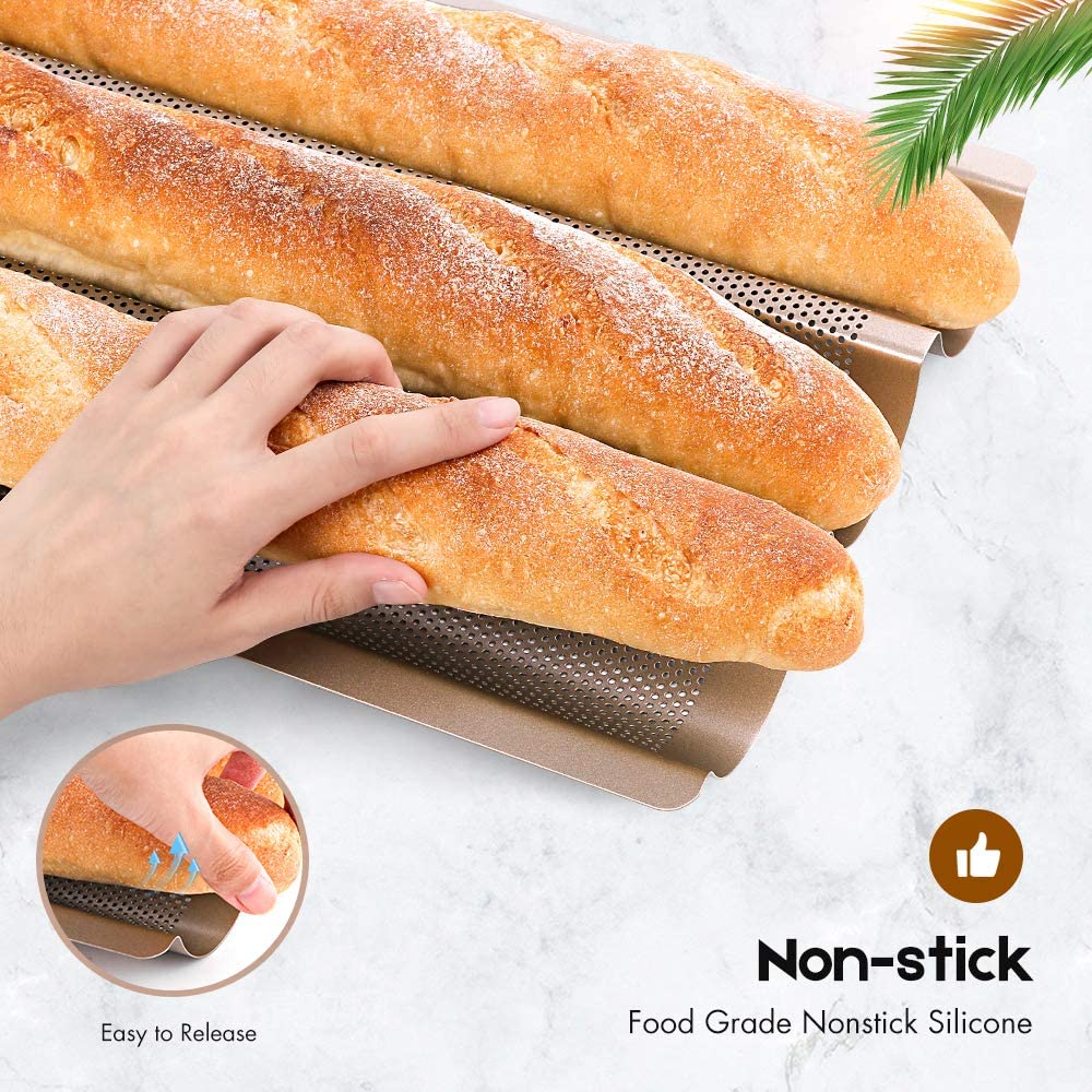 Carbon Steel Baguette Pan Nonstick French Bread Baking Pan - Temu