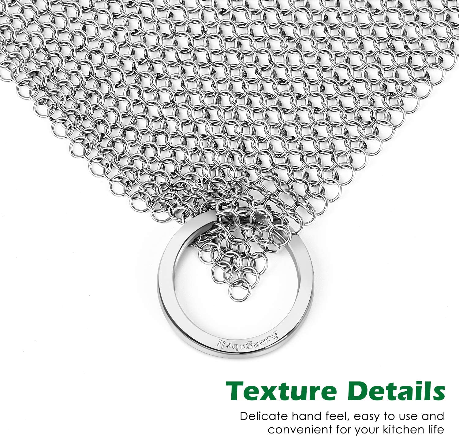 316 Premium Stainless Steel Cast Iron Cleaner, Chainmail Scrubber for Cast  Iron Pan Pre-Seasoned Pan Dutch Ovens Waffle Iron Pans Scraper Cast Iron