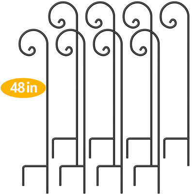 BEAU JARDIN 8 Pack Shepherd Hook 48 Inch 2/5 Inch Hummingbird Bird Feeder Pole Garden Outdoor Hanging Plants Basket Pathway Light Wedding Decor Metal-Shepherd Hook-Amagabeli