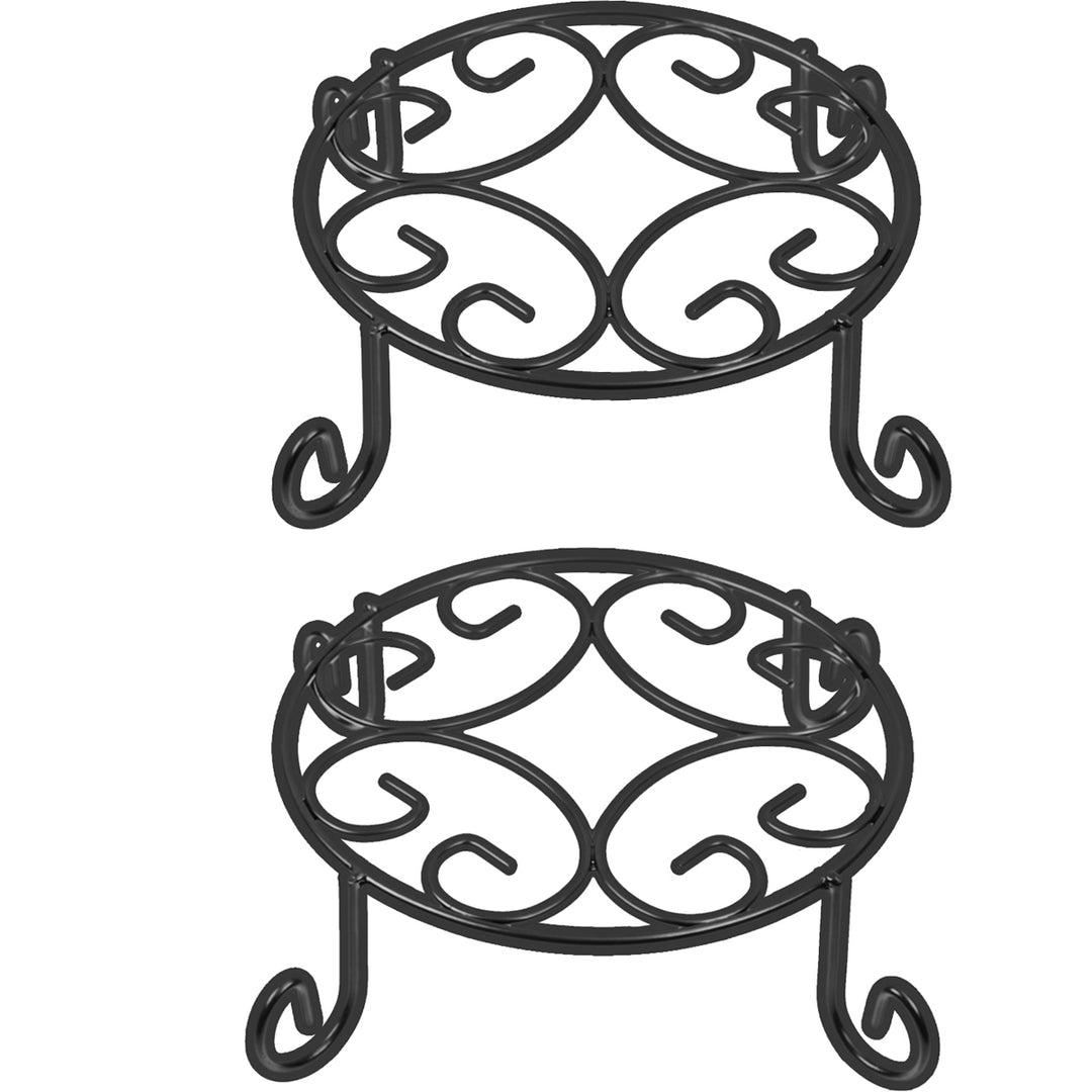 plant stand 10 inch pot Amagabeli 2 Pack 10 inch Metal Potted Plant Stand Rustproof Iron Flowe