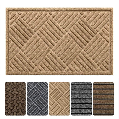 Amagabeli 2 Pack Outside Shoe Mat Rubber Doormat for Front Door 18"x 30" Outdoor Mats Entrance-Doormat-Amagabeli