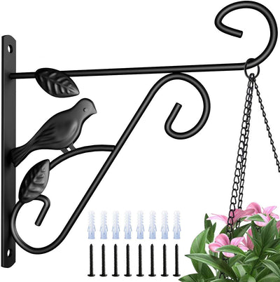 Amagabeli 4 Pack Hanging Plants Brackets 10'' Wall Planter Hooks Hangers for Flower Pot Bird Feeder Wind Chimes Lanterns Patio Lawn Garden Indoor-Plant Hook-Amagabeli