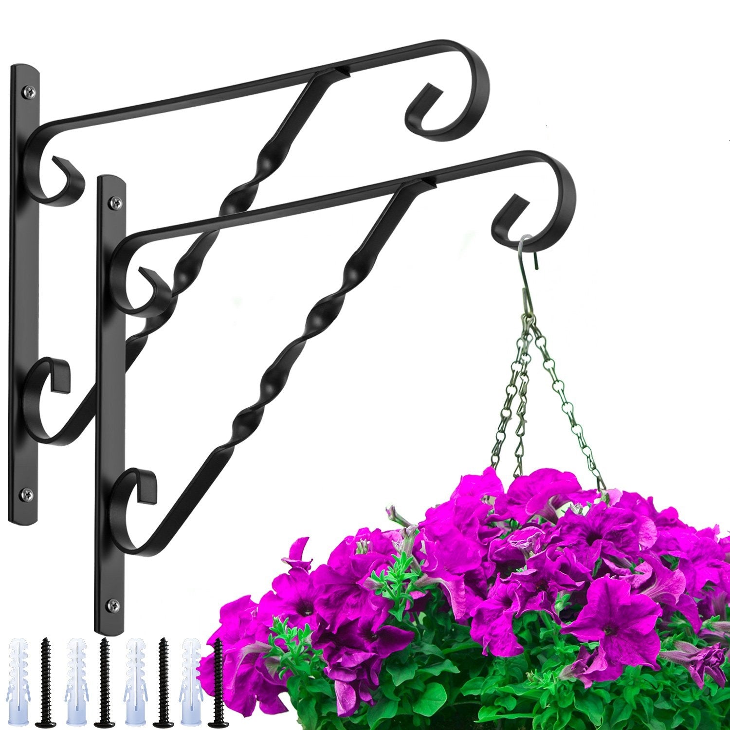 indoor plant hangers amazon Amagabeli 2 Pack Hanging Plants Brackets 12" Wall Planter Hooks Hanger