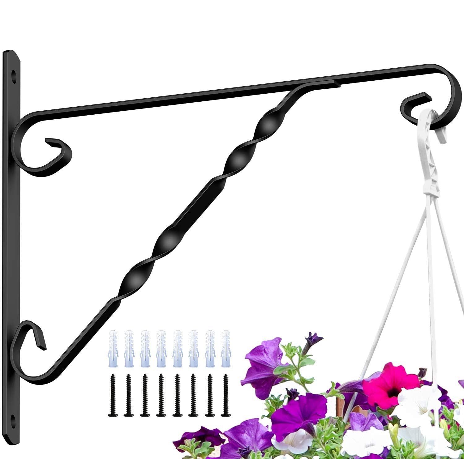 plant hanging bracket outdoor Amagabeli 4 Pack Hanging Plants Brackets 12" Wall Planter Hooks Hanger
