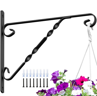 Amagabeli 4 Pack Hanging Plants Brackets 12'' Wall Planter Hooks Hangers for Flower Pot Bird Feeder Wind Chimes Lanterns Patio Lawn Indoor Outdoor-Plant Hook-Amagabeli