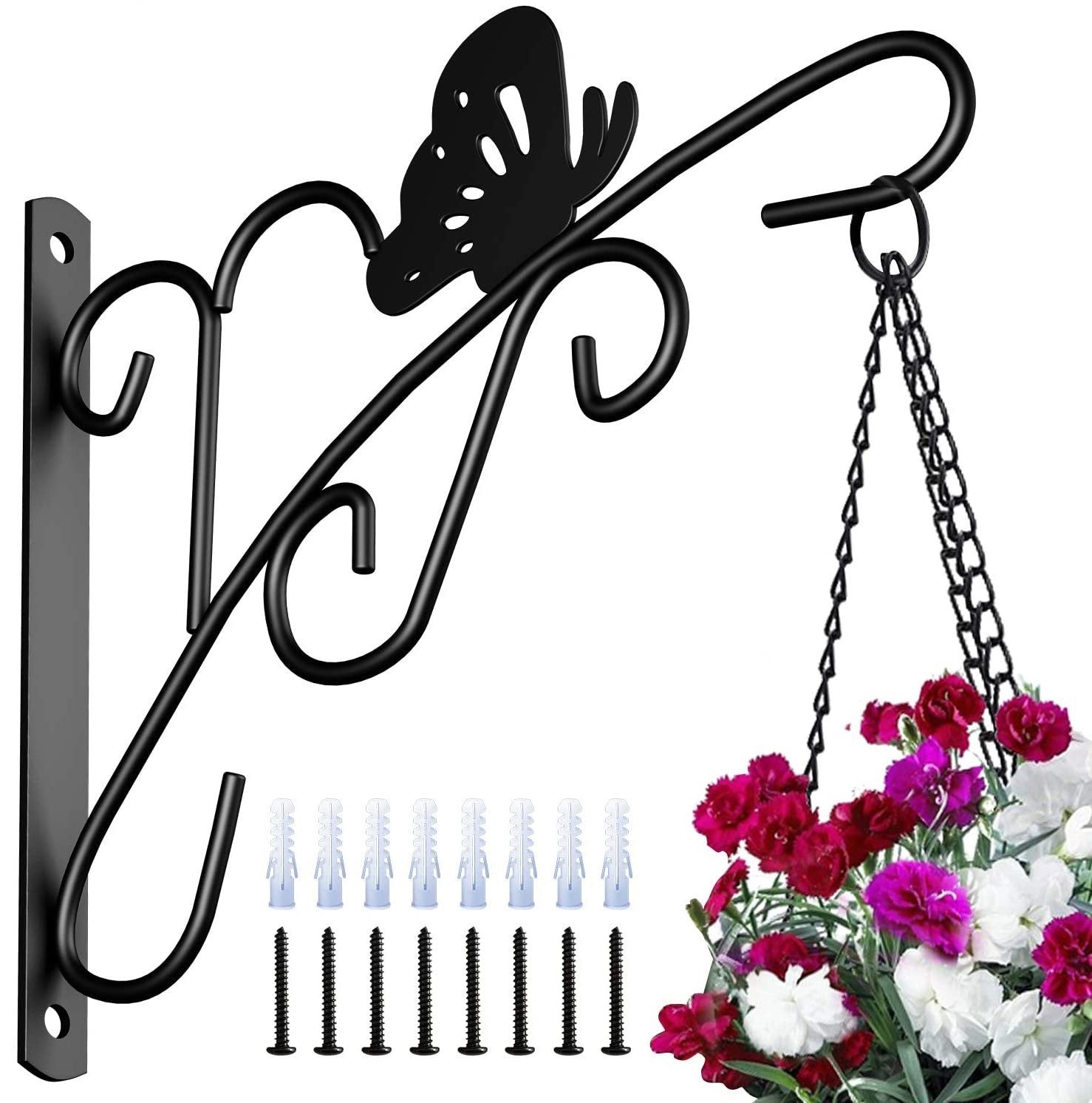 patio plant hanger brackets Amagabeli 4 Pack Hanging Plants Brackets 11" Wall Planter Hooks Hanger