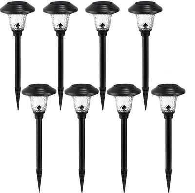 BEAU JARDIN 8 Pack Solar Lights Pathway Outdoor Garde Stainless Steel Waterproof Sun Powered for Yard Patio Walkway Landscape Black-Lighting & Ceiling Fans-Amagabeli