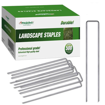 6 Inch Garden Stakes Galvanized Landscape Staples 500 Pack by Amagabeli-Landscape Staples-Amagabeli