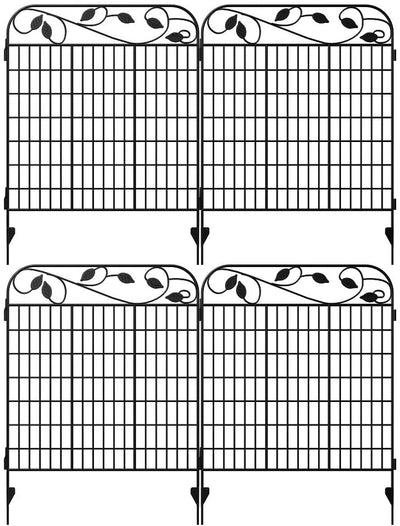 AMAGABELI GARDEN & HOME Amagabeli 2 Pack Decorative Garden Fence Border  36in(L)x44in(H) Animal Barrier Dogs Rustproof Landscape Wrought Iron  Fencing