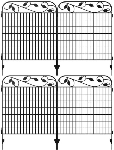 Amagabeli Metal Garden Fence Border 44”x 36”x 4Pack Heavy Duty Tall Rustproof Decorative Garden Fencing Panels-Decorative Fences-Amagabeli
