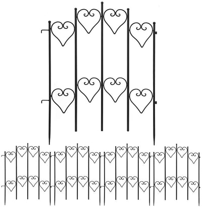 Amagabeli Decorative Garden Fence 27inx9ft Outdoor Coated Rustproof Metal Garden Fencing Panel Animal Barrier Iron Folding Edge Wire Border Fence-Decorative Fences-Amagabeli