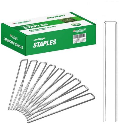 Amagabeli 8 Inch Galvanized Landscape Staples 200 Pack Garden Stakes Heavy-Duty Sod Pins Anti-Rust Fence Stakes-Landscape Staples-Amagabeli