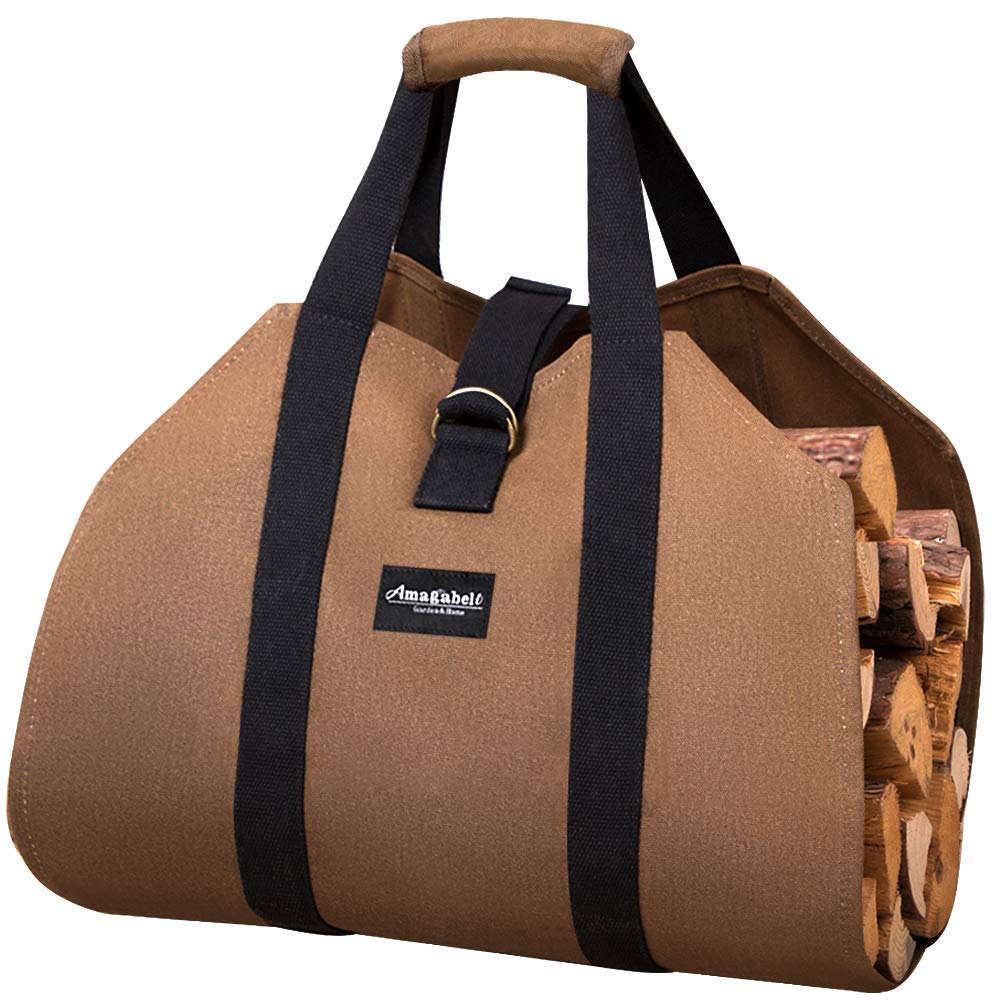 Buy Firewood Log Carrier Waxed Canvas Wood Tote Bag Amagabeli
