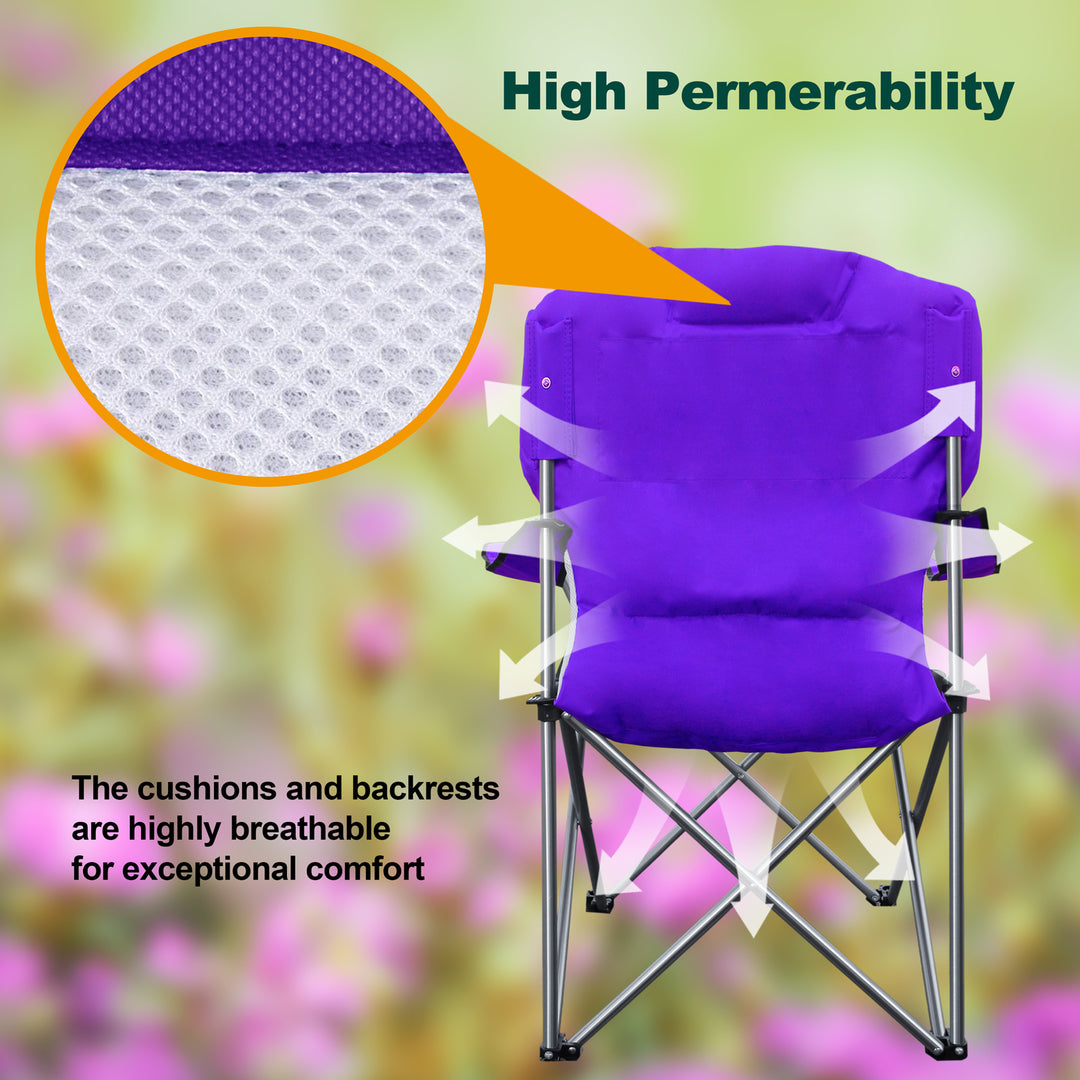 Camabel Folding Camping Chair Hold Up 400lbs Large Outdoor