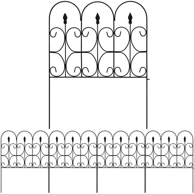 AMAGABELI GARDEN & HOME Amagabeli 2 Pack Decorative Garden Fence Border  36in(L)x44in(H) Animal Barrier Dogs Rustproof Landscape Wrought Iron  Fencing