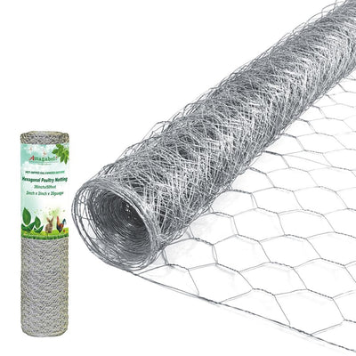 Amagabeli 2in 36inch x 50ft Hexagonal Poultry Netting Galvanized Chicken Wire Mesh Fence 20gauge Large Frame Garden Fencing-Hardware Cloth-Amagabeli