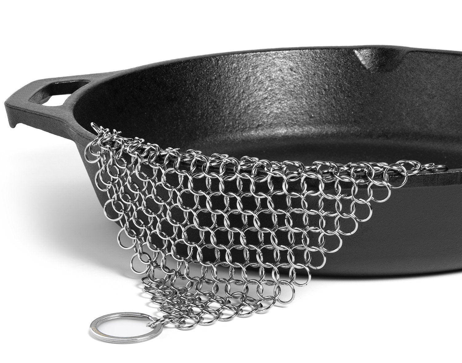 Cast Iron Chainmail Scrubber + Pan Scraper - Large
