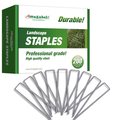 Galvanized Landscape Staples 6-Inch 200 Pack by Amagabeli-Landscape Staples-Amagabeli